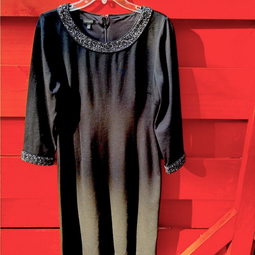 Talbots Black Knit Dress, Size 12